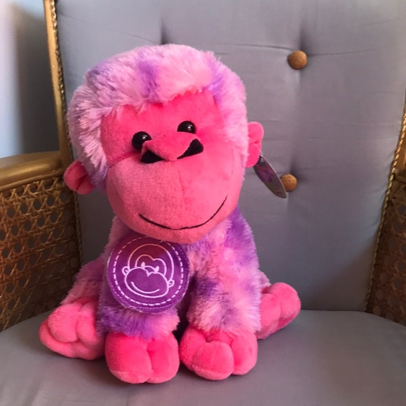 NWT Adventure Planet Tie-Dye brights pink & purple monkey plush stuffed animal - Picture 3 of 9